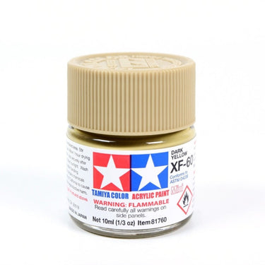 Tamiya 81760 Acrylic Paint XF-60 Flat Dark Yellow (10ml)